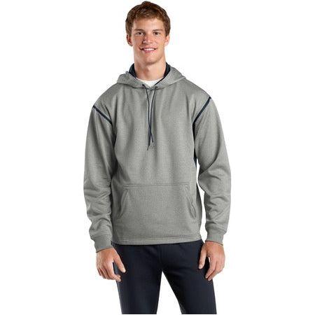 Mens Tech Fleece Hooded Sweatshirt DRI-EQUIP Grey Heather/True Navy Large