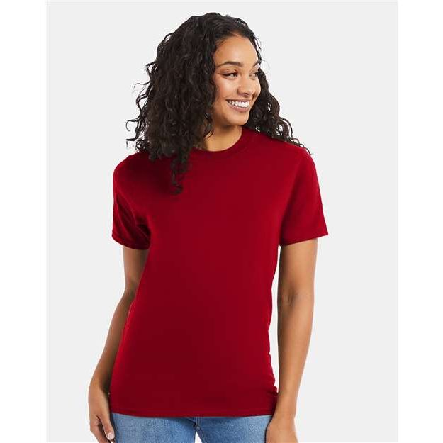 Hanes Beefy-T® T-Shirt - Deep Red - Hanes 5180 Hanes Deep Red S