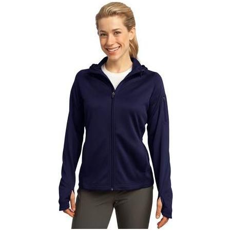 Ladies Tech Fleece Full-Zip Hooded Jacket Activewear DRI-EQUIP X-Small True Navy