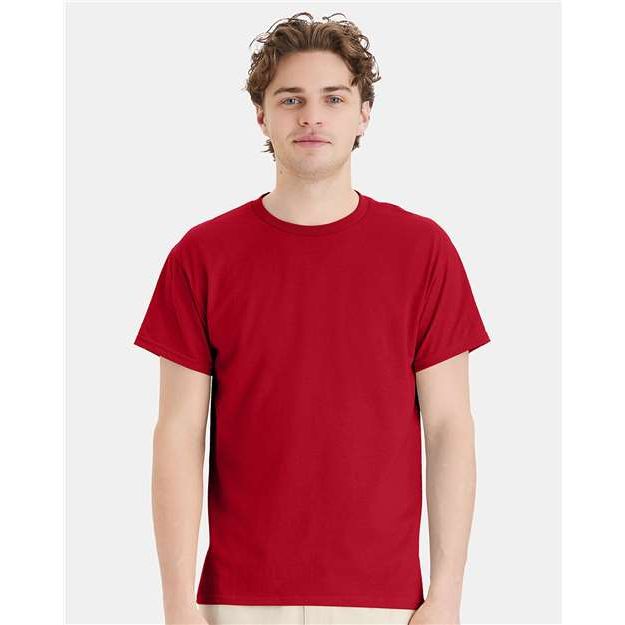 Hanes Ecosmart™ T-Shirt - Deep Red - Hanes 5170 Hanes Deep Red S