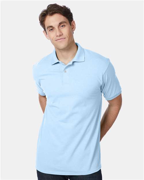 Hanes Ecosmart® Jersey Polo - Light Blue - Hanes 054X