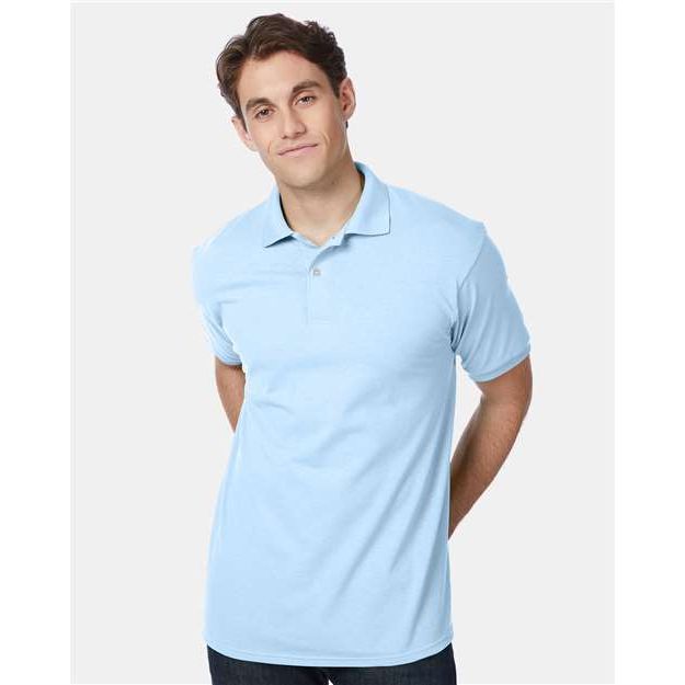 Hanes Ecosmart® Jersey Polo - Light Blue - Hanes 054X Hanes