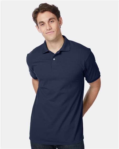 Hanes Ecosmart® Jersey Polo - Navy - Hanes 054X