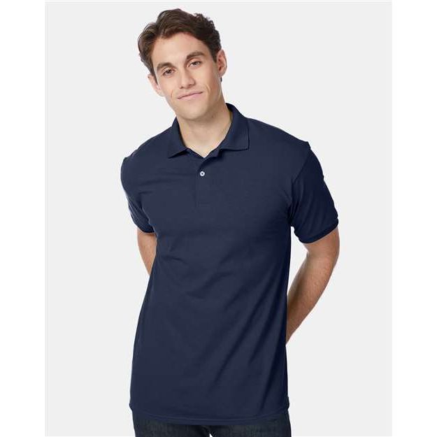 Hanes Ecosmart® Jersey Polo - Navy - Hanes 054X Hanes