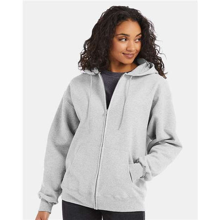 Hanes Ultimate Cotton® Full-Zip Hooded Sweatshirt - Hanes F280 Hanes Ash S