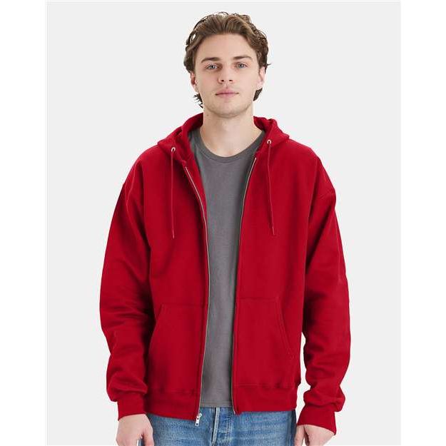 Hanes Ultimate Cotton® Full-Zip Hooded Sweatshirt - Hanes F280 Hanes Deep Red S