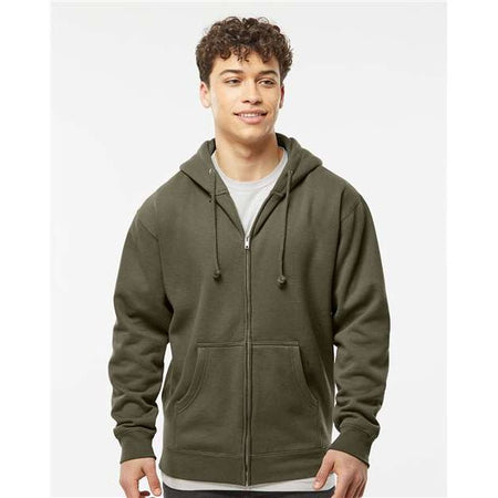 Independent Trading Co. Heavyweight Full-Zip Hooded Sweatshirt - Independent Trading Co. IND4000Z Independent Trading Co. Army XS