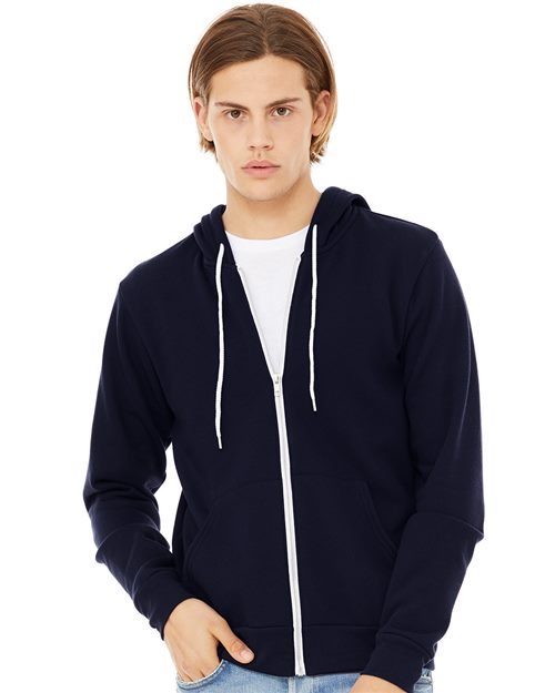 BELLA + CANVAS Sponge Fleece Full-Zip Hoodie - Ash - BELLA + CANVAS 3739 BELLA + CANVAS