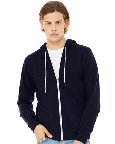 BELLA + CANVAS Sponge Fleece Full-Zip Hoodie - Ash - BELLA + CANVAS 3739 BELLA + CANVAS