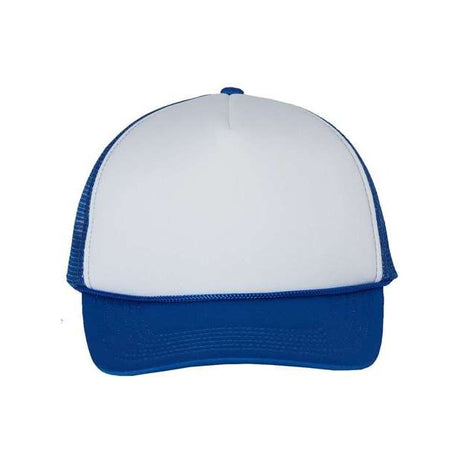 Valucap Foam Mesh-Back Trucker Cap - Valucap VC700 Valucap White/ Royal Adjustable