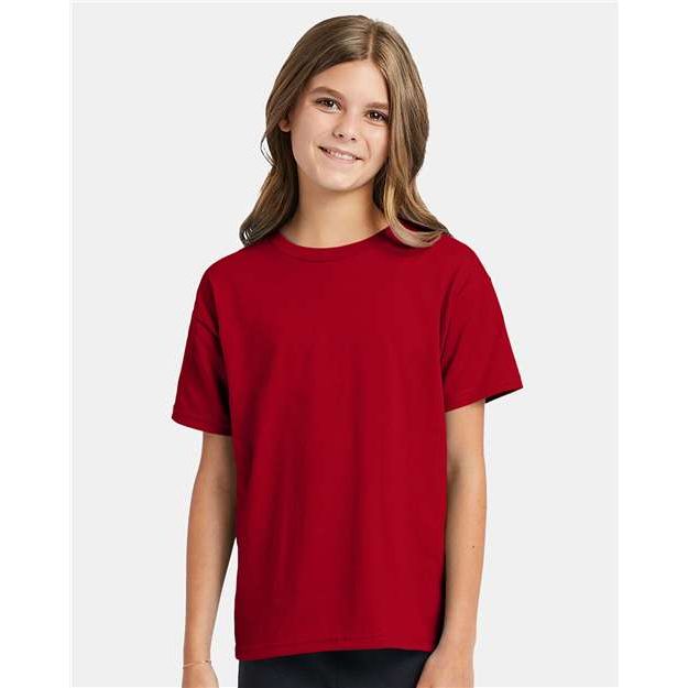 Hanes Ecosmart™ Youth T-Shirt - Deep Red - Hanes 5370 Hanes Deep Red XS