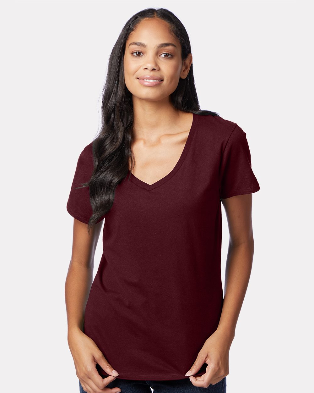 Hanes S04V Women's Perfect-T V-Neck T-Shirt