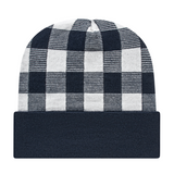 Cap America USA-Made Beanie RKP12 Plaid Knit Cap with Cuff
