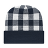 Cap America USA-Made Beanie RKP12 Plaid Knit Cap with Cuff