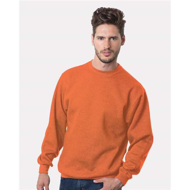 Bayside Unisex USA-Made Crewneck Sweatshirt - Bright Orange - Bayside 1102 Bayside Bright Orange S