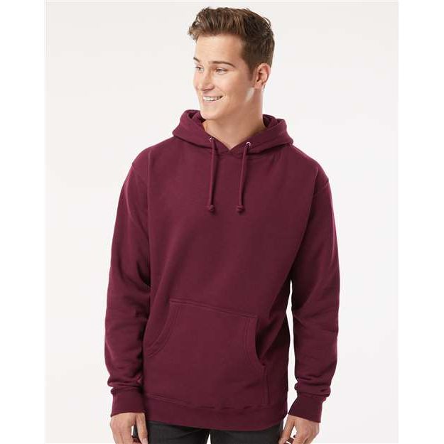 Independent Trading Co. Heavyweight Hooded Sweatshirt - Maroon - Independent Trading Co. IND4000 Independent Trading Co. Maroon XS