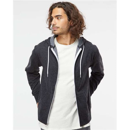 Independent Trading Co. Lightweight Full-Zip Hooded Sweatshirt - Independent Trading Co. AFX90UNZ Independent Trading Co. Charcoal Heather XS