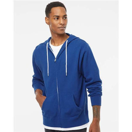 Independent Trading Co. Lightweight Full-Zip Hooded Sweatshirt - Independent Trading Co. AFX90UNZ Independent Trading Co. Cobalt XS