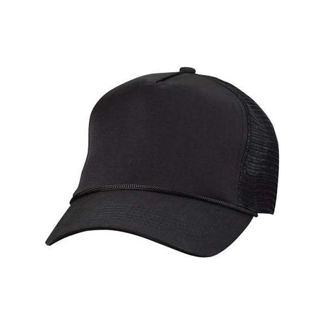Valucap Five-Panel Trucker Cap - Valucap 8804H Valucap Black Adjustable