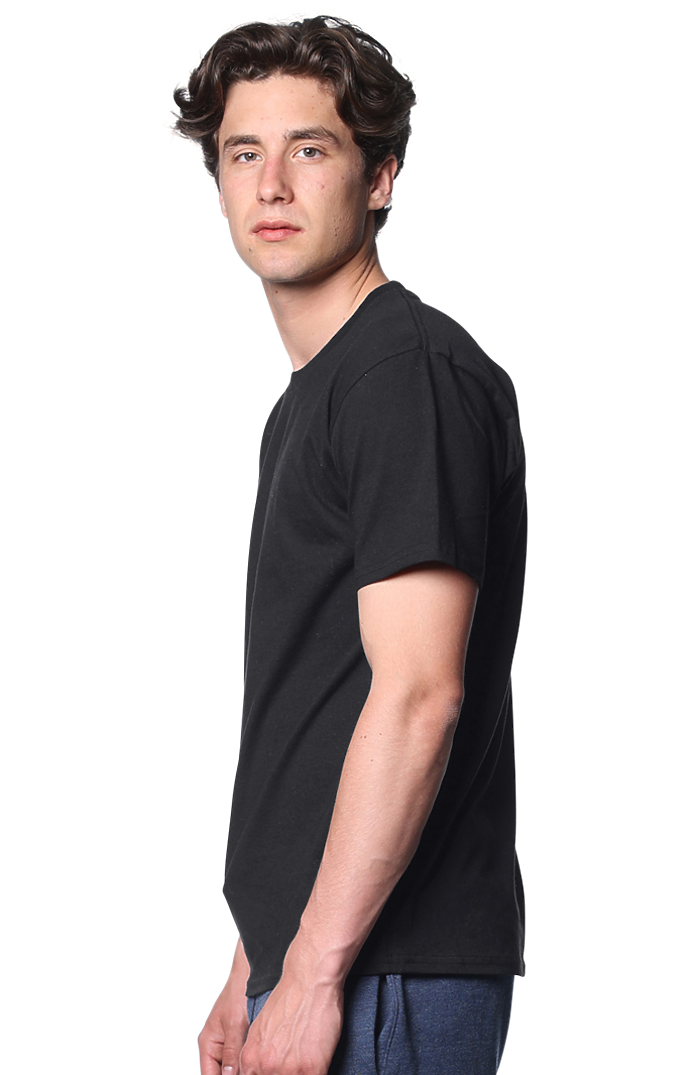 Royal Apparel 2951 Unisex Short Sleeve Rib Tee - Black