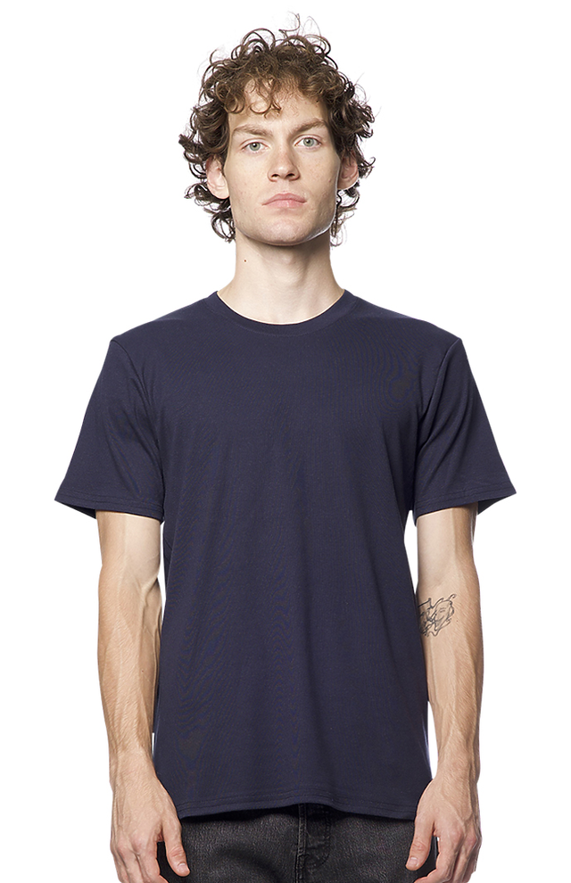 Royal Apparel 2951 Unisex Short Sleeve Rib Tee - Navy
