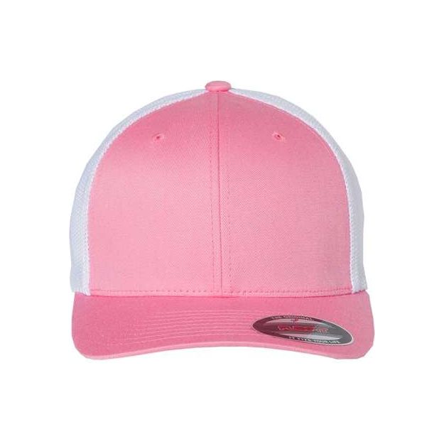 Flexfit Trucker Cap - Flexfit 6511 Flexfit Pink/ White One Size