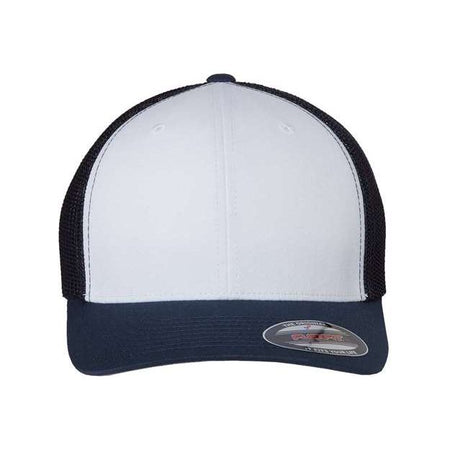 Flexfit Trucker Cap - Flexfit 6511 Flexfit Navy/ White/ Navy One Size