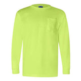 Bayside Unisex Union-Made Long Sleeve Pocket T-Shirt - Bayside 3055 Bayside Lime Green S