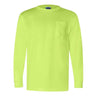 Bayside Unisex Union-Made Long Sleeve Pocket T-Shirt - Bayside 3055 Bayside Lime Green S