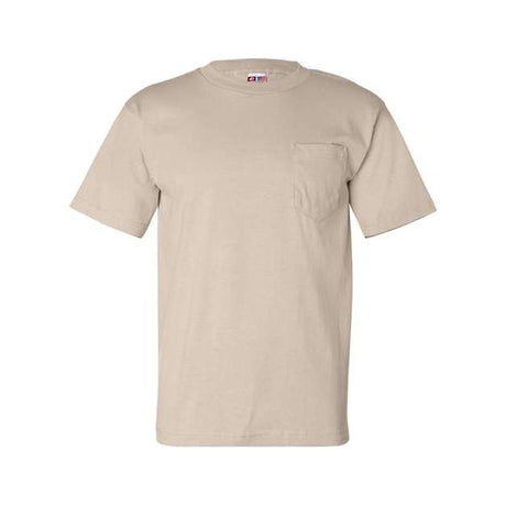 Bayside Unisex USA-Made Pocket T-Shirt - Sand - Bayside 7100 Bayside Sand S