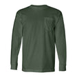 Bayside Unisex USA-Made Long Sleeve Pocket T-Shirt - Forest Green - Bayside 8100 Bayside Forest Green S