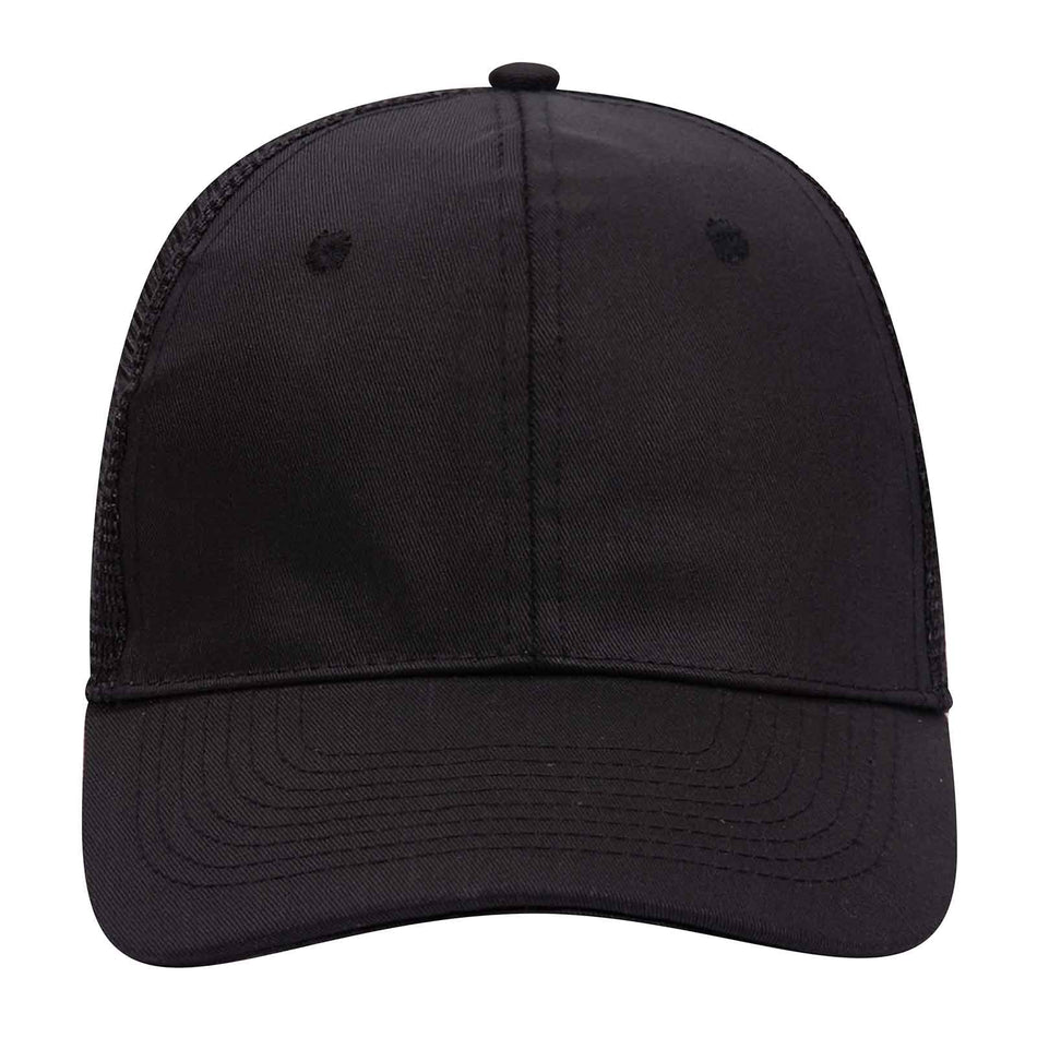 OTTO CAP 6 Panel Mid Profile Mesh Back Trucker Hat OTTO 30-1103 Otto Cap 003 - Black OSFM - Adult