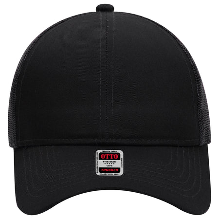 OTTO CAP 6 Panel Mid Profile Mesh Back Trucker Hat OTTO 30-287 Otto Cap 003 - Black OSFM - Adult