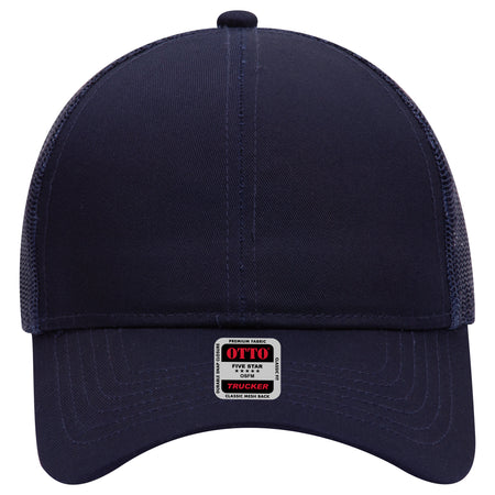 OTTO CAP 6 Panel Mid Profile Mesh Back Trucker Hat OTTO 30-287 Otto Cap 004 - Navy OSFM - Adult