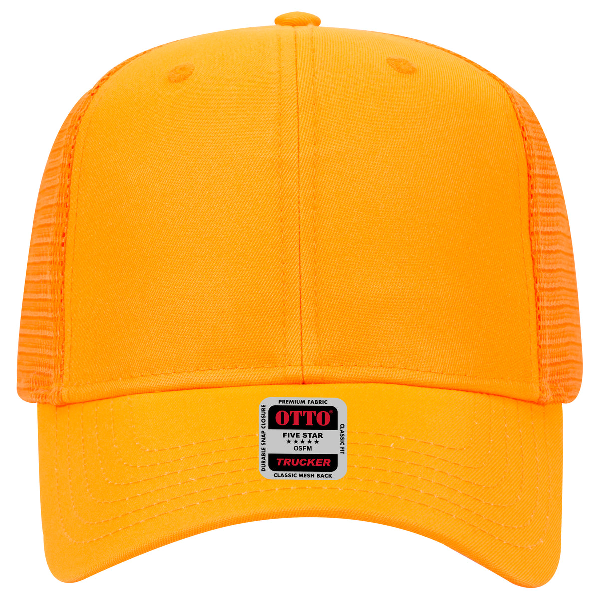 OTTO CAP 6 Panel Mid Profile Mesh Back Trucker Hat OTTO 30-287 Otto Cap 009 - N. Orange OSFM - Adult