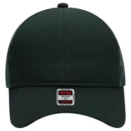 OTTO CAP 6 Panel Mid Profile Mesh Back Trucker Hat OTTO 30-287 Otto Cap 017 - Dk. Green OSFM - Adult