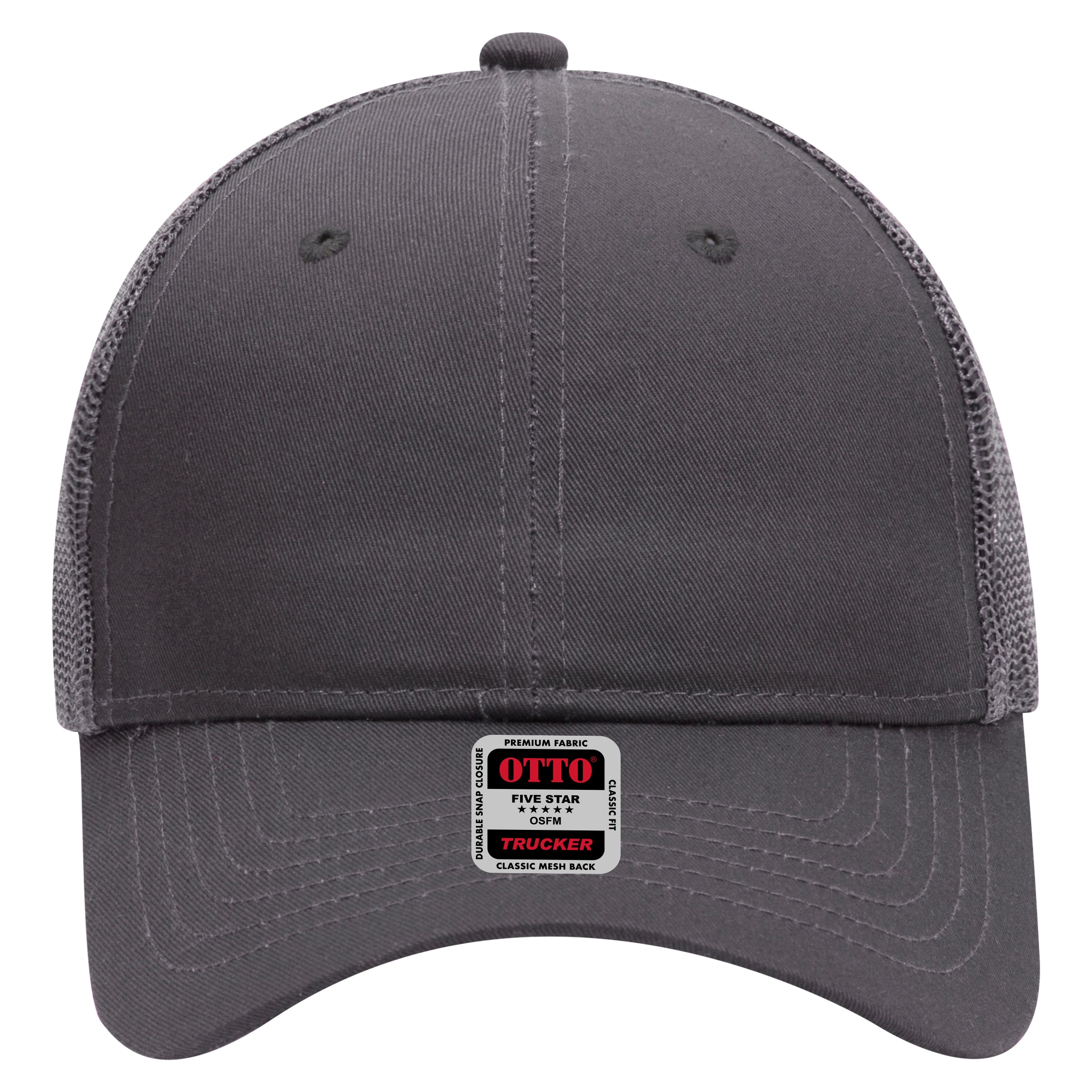 OTTO CAP 6 Panel Mid Profile Mesh Back Trucker Hat OTTO 30-287 Otto Cap 025 - Char. Gray OSFM - Adult