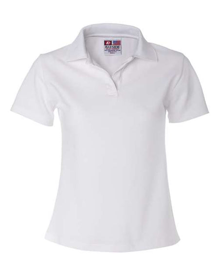 Bayside Women's USA-Made V-Neck Polo - Bayside 1050 Bayside White XS