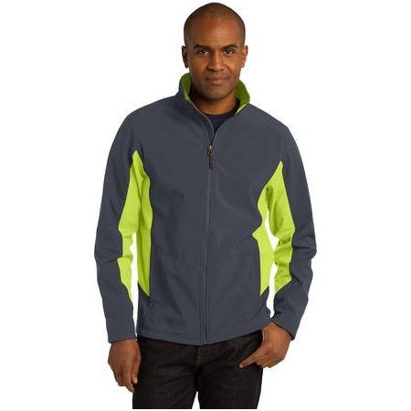 Mens Core Colorblock Soft Shell Jacket Joe's USA Small Battleship Grey/Charge Green