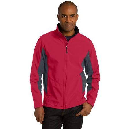 Mens Core Colorblock Soft Shell Jacket Joe's USA X-Small Rich Red/Battleship Grey