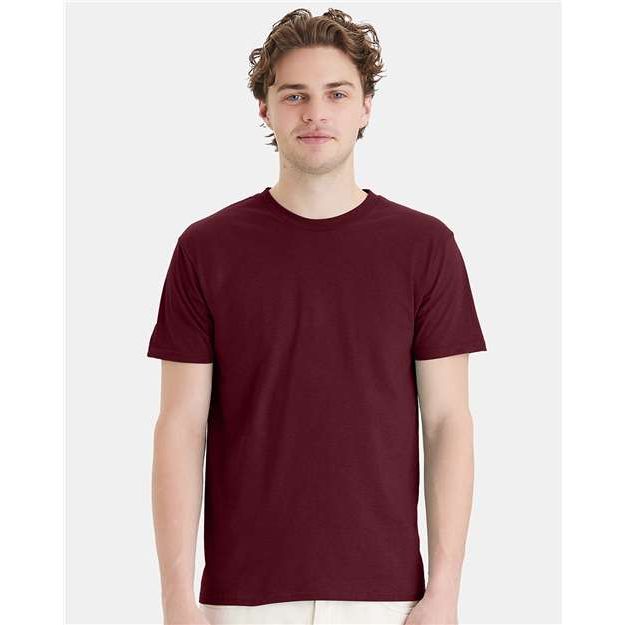 Hanes Perfect-T T-Shirt - Maroon - Hanes 4980 Hanes Maroon S