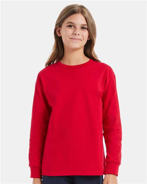 Hanes Authentic Youth Long Sleeve T-Shirt - Hanes 5546 Hanes