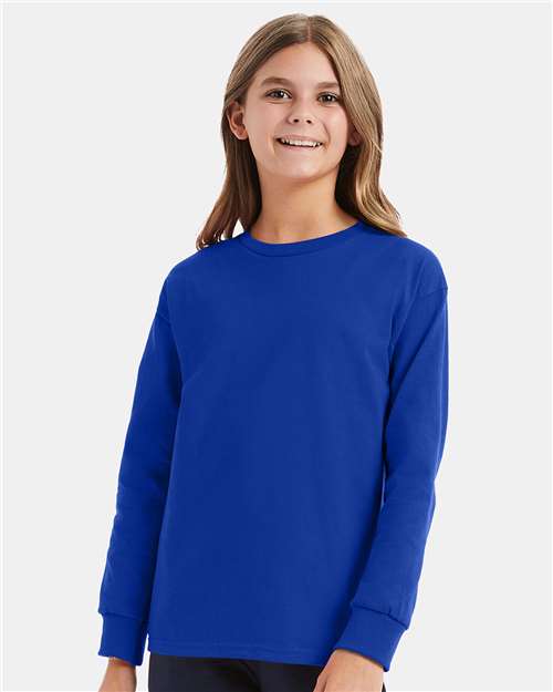 Hanes Authentic Youth Long Sleeve T-Shirt - Hanes 5546 Hanes