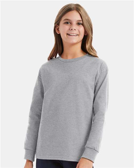 Hanes Authentic Youth Long Sleeve T-Shirt - Hanes 5546 Hanes