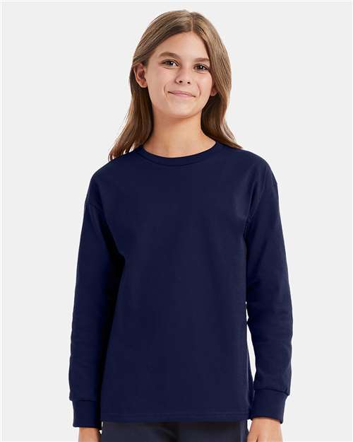 Hanes Authentic Youth Long Sleeve T-Shirt - Hanes 5546 Hanes