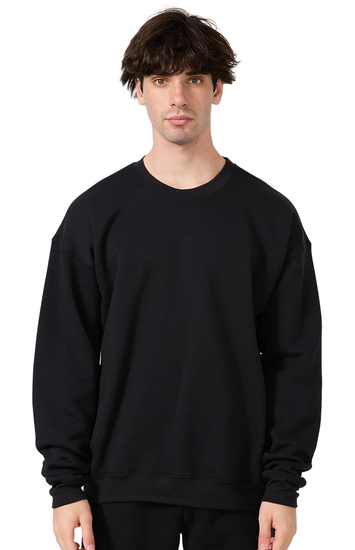 Royal Apparel 3040 Unisex Fashion Fleece Oversize Crew Sweatshirt - Black