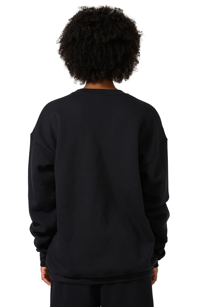 Royal Apparel 3040 Unisex Fashion Fleece Oversize Crew Sweatshirt - Black