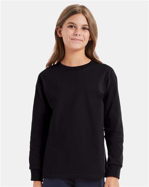 Hanes Authentic Youth Long Sleeve T-Shirt - Hanes 5546 Hanes