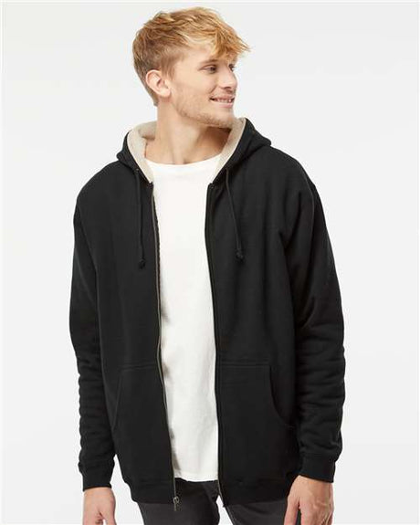 Independent Trading Co. Men's Sherpa-Lined Full-Zip Hooded Sweatshirt - Independent Trading Co. EXP40SHZ
