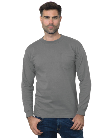 Bayside Unisex Union-Made Long Sleeve Pocket T-Shirt - Bayside 3055